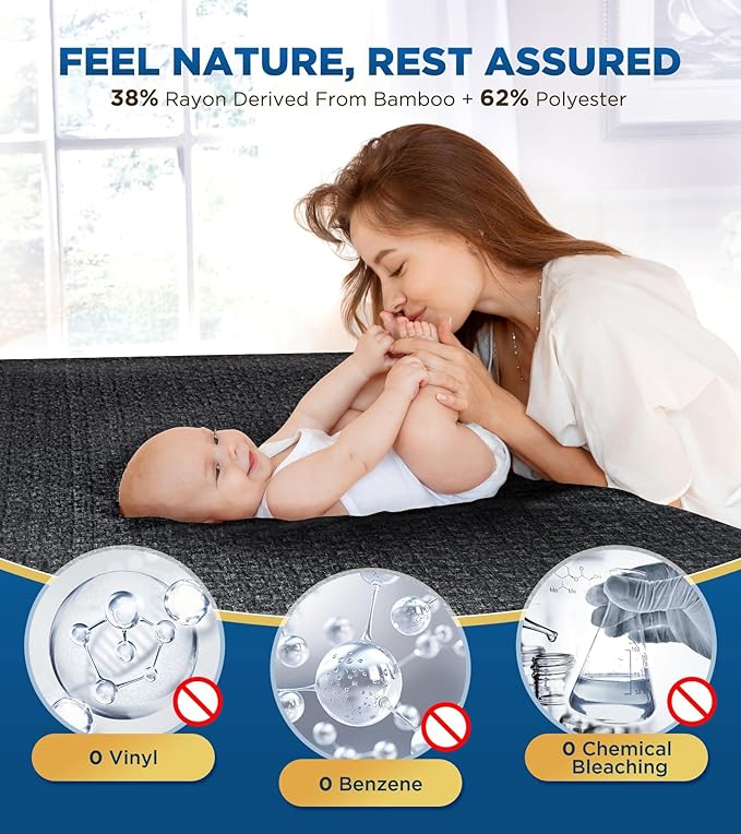Premium 100% Waterproof Twin Mattress Protector, Breathable Cooling 3D Air Fabric Mattress Cover, Soft Hypoallergenic Noiseless Bed Cover Machine Washable Vinyl Free, 8-21'' Deep Pocket (Black)