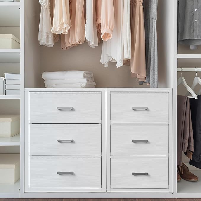 BOLUO Closet Drawers White 3 Drawer Dresser for Closet Organizers and Storage Bedroom Dorm Modern - Image 5