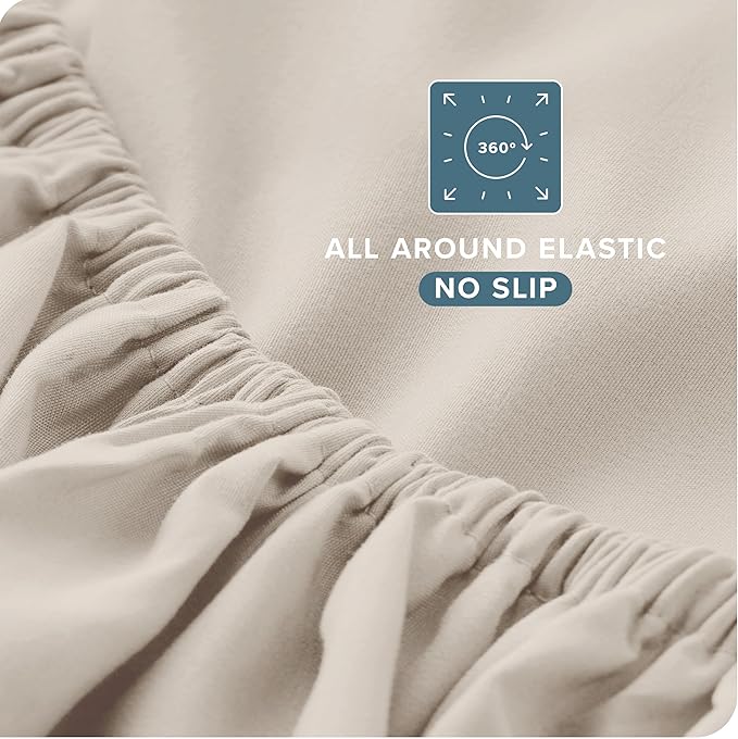 Bare Home Twin XL Sheet Set - 1800 Ultra-Soft Microfiber Twin Extra Long Bed Sheets - Double Brushed - Deep Pockets - Easy Fit - 3 Piece Set - Bedding Sheets & Pillowcases (Twin XL, Wheat)