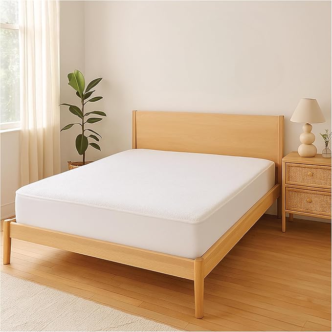 Snuze Soft Terry Mattress Protector – Full Size, Waterproof Cover – Soft, Breathable, Machine Washable, Fits Up to 20” Deep Mattress
