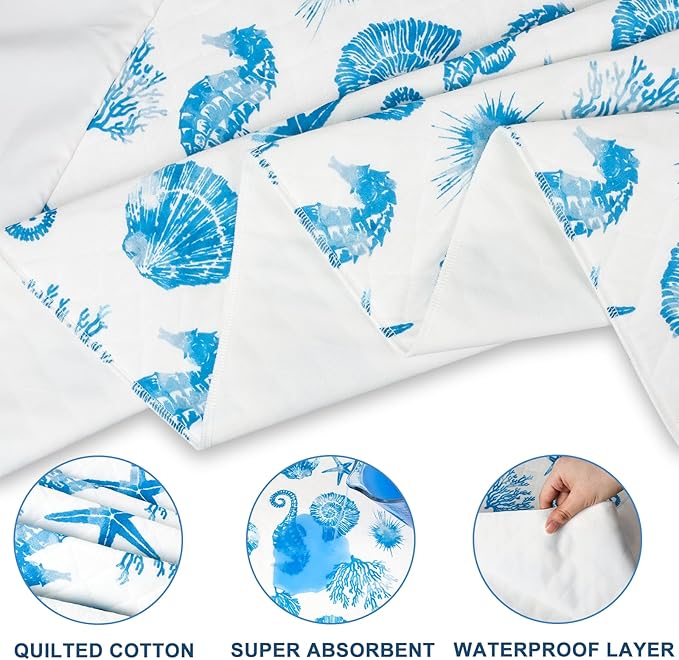 MooMoo Baby Waterproof Potty Training Pad Reusable Underpads Nighttime Mattress Protector Sheet Leakproof Pee Pad for Bedwetting