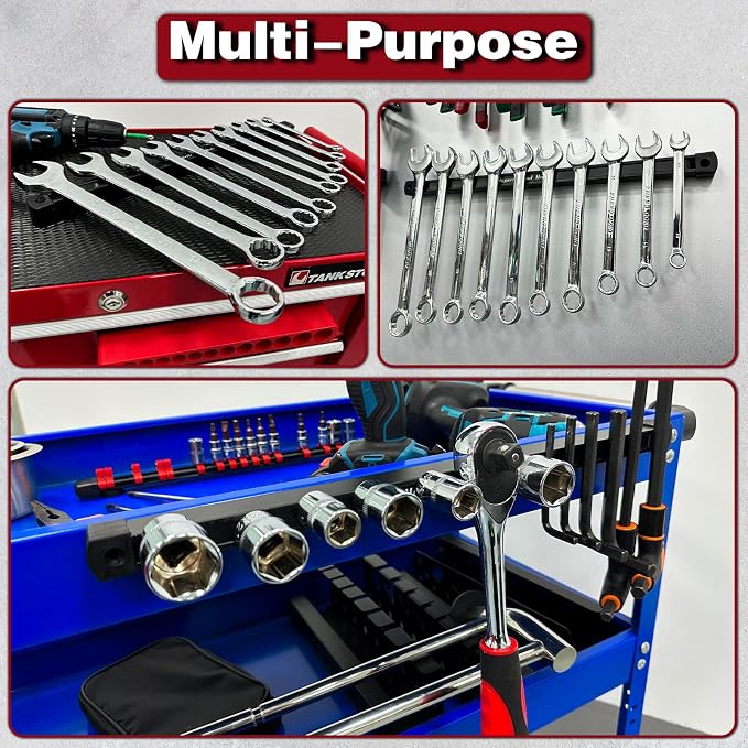 Double Sided Magnetic Tool Holder, 17 Inch Magnetic Screwdriver Holder Rack, Easy to Install Magnet Tool Organizer for Garage Storage, Workshop, Jobsite, Shed and Kitchen (2 Pack) - Image 9