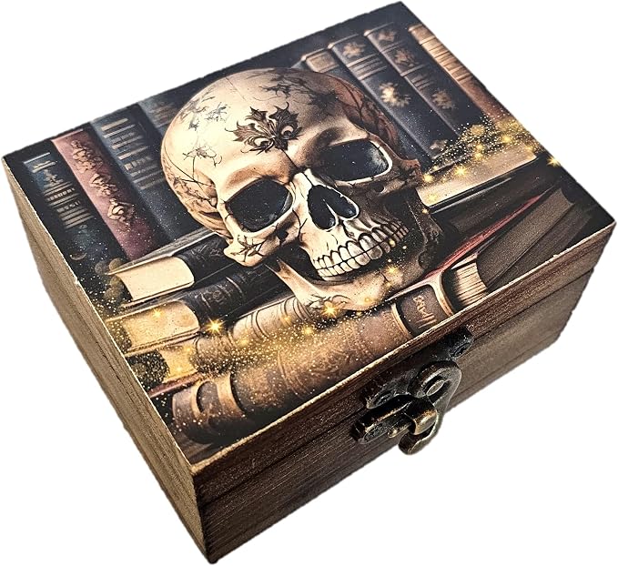 RK Collections Skull Head Trinket Box Small Jewelry Keepsake Box | Gothic Skeleton lovers Gift Idea, Skull's Soul Spiritual for Girls, Women, Men, Gift Idea, Home Décor (3SKS) by RK+Collections