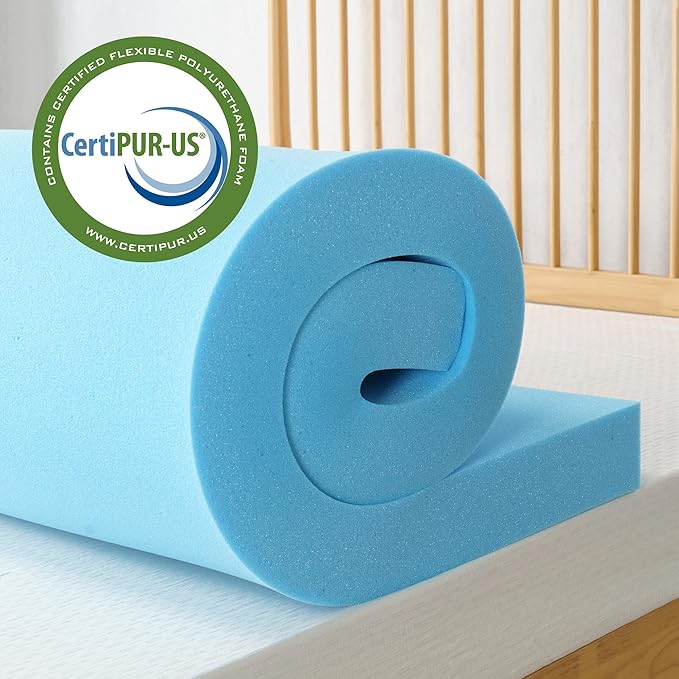 ZINUS 2 Inch Green Tea Cooling Gel Memory Foam Mattress Topper, Smaller, More Convenient WonderBox Packaging, Cooling Gel Foam, CertiPUR-US Certified, Twin XL