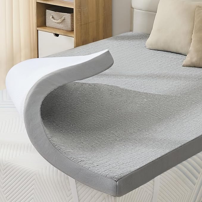 SINWEEK 2 Inch Memory Foam Mattress Topper Twin XL Size for College Dorm Room, Soft Mattress Pad for Back Pain Relief, Bed Topper, CertiPUR-US Certified