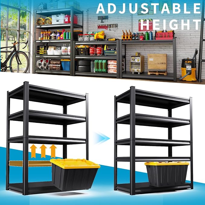 Garage Storage Shelves 5-Tier,Garage Storage System Shelves Adjustable,Storage Shelving for Basement,Pantry,Kitchen,Warehouse (1, 72''H x 36''W x 16''D) - Image 4