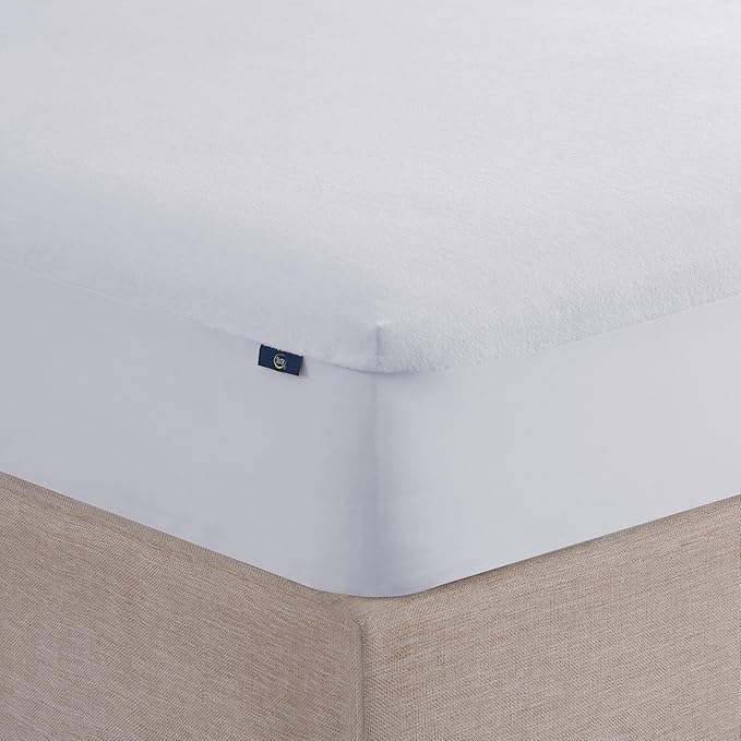 Serta Soft Top Mattress Cover, 60" x 80" Odor-Preventing and Stain-Resistant Waterproof Mattress Protector, 18" Elastic Deep Pocket for Secure Fit, Queen Mattress Pad, White