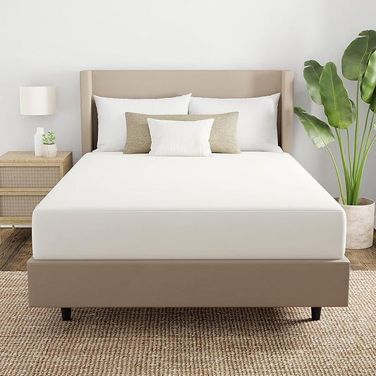 AllerEase 100% Organically Grown Cotton Top Waterproof Mattress Pad Cal King Plush Hypoallergenic Fill Allergy Defense Fabric Machine Washable Stretch Sidewalls Fitted Mattress Cover Topper (White)