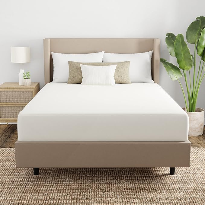 AllerEase 100% Organically Grown Cotton Top Waterproof Mattress Pad King Size Plush Hypoallergenic Fill Allergy Defense Fabric Machine Washable Stretch Sidewalls Fitted Mattress Cover Topper (White)