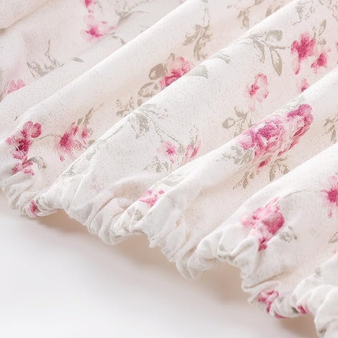 Modern Threads Printed 3-Piece Extra Soft Bedding Sheets & Pillowcase Set, Deep Pocket up to 16 inch Mattress Kashmir Rose Twin