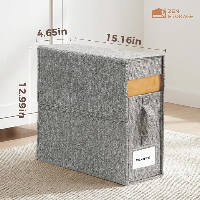 8Pack Sheet Organizers and Storage - King/Queen Size Sheet Storage Organizer with Window, Foldable & Dustproof Sheet Organizer for Linen Closet for Summer Blankets & Sheet Sets,Grey - Image 3