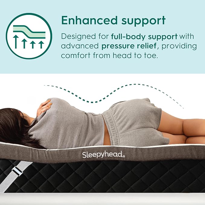Sleepyhead Queen 3 Inch Premium Gel Mattress Topper – Cooling Gel Memory Foam Bed Topper – Pressure Relief, Washable Cover, CertiPUR-US Certified, Soft Mattress Pad (Queen 3")