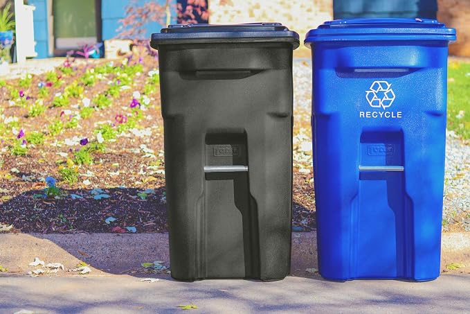 Toter 25564-R1209 Residential Heavy Duty Two Wheeled Trash Can, Blackstone, 64 Gallon - Image 2