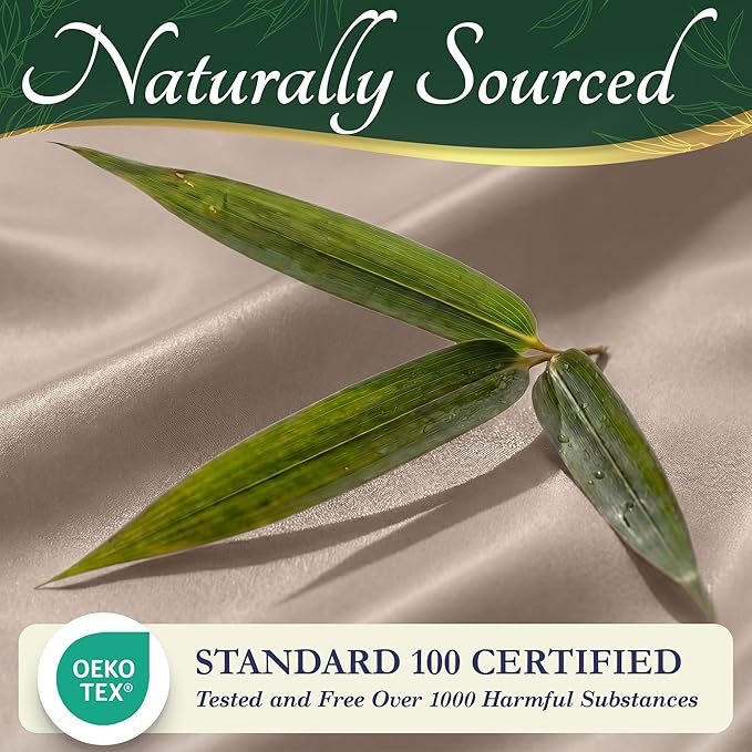 DECOLURE 100% Viscose Derived from Bamboo Sheets Queen Size - Luxury 6 Pc Naturally Cooling Sheets, Ultra Soft Bed Set - Deep 17" Pockets, Durable Double Stitching, Oeko Tex Standard (Taupe)