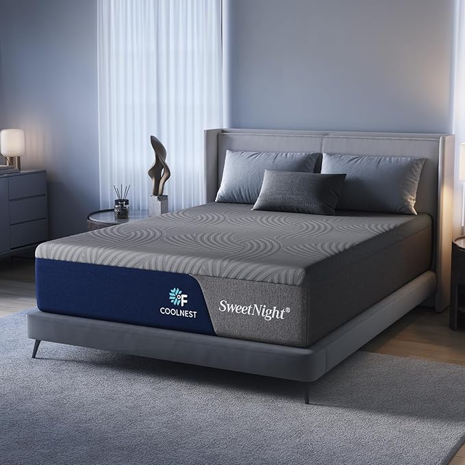 Sweetnight CoolNest 12 Inch Full Size Mattress, Cooling Memory Foam Full Mattress for Cool Night Sleep, 5-Zone Ergo Support for Pressure Relief, Medium, CertiPUR-US Certified
