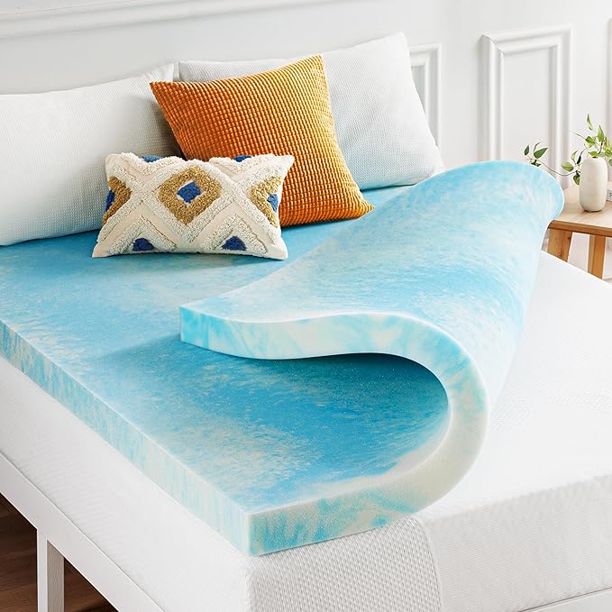 Best Price Mattress 3 Inch Swirl Gel AeroBreeze Cooling Air Flow Memory Foam Mattress Topper, Dorm Essentials, Twin