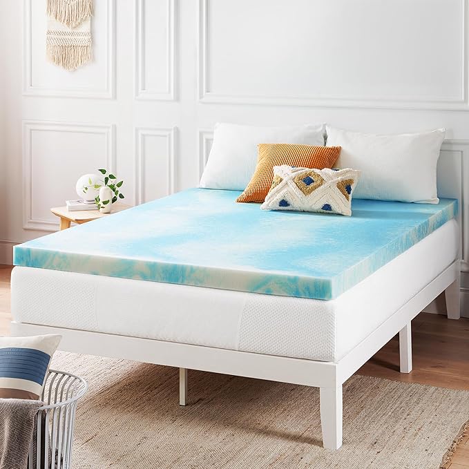 Best Price Mattress 3 Inch Swirl Gel AeroBreeze Cooling Air Flow Memory Foam Mattress Topper, Dorm Essentials, King