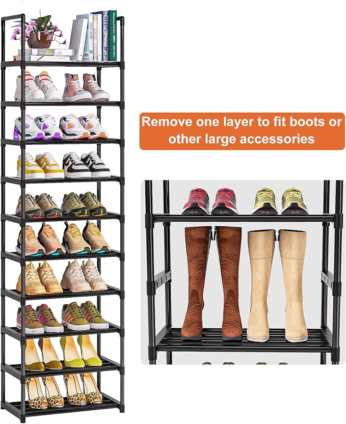 OYREL Shoe Rack, Sturdy Metal Shoe Rack Organizer,Narrow Shoe Racks for Closets,Shoes Rack,Shoe Stand,Shoe Shelf - Image 8