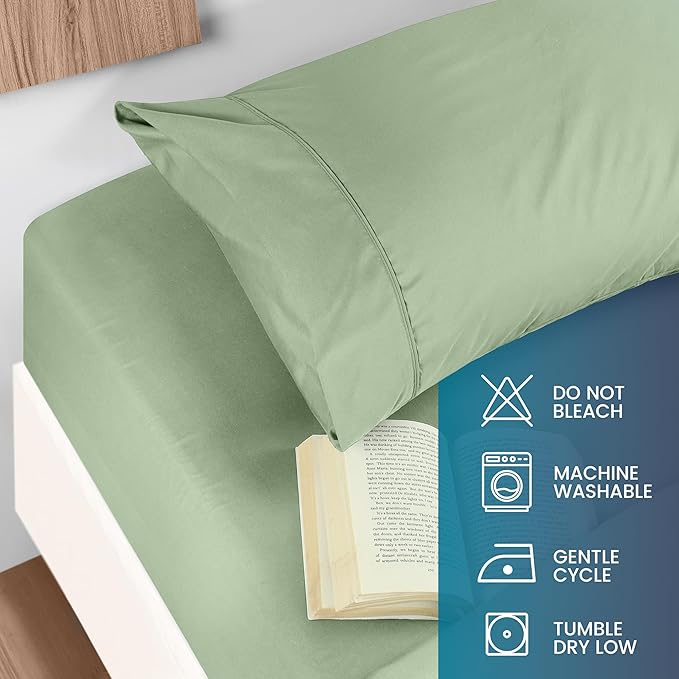 Utopia Bedding Queen Size 4 Piece Sheet Set - Brushed Microfiber - Soft Bed Sheets for Queen Size Bed Set - Includes 1 Fitted, 1 Flat, & 2 Pillow Cases - Deep Pocket (Sage)