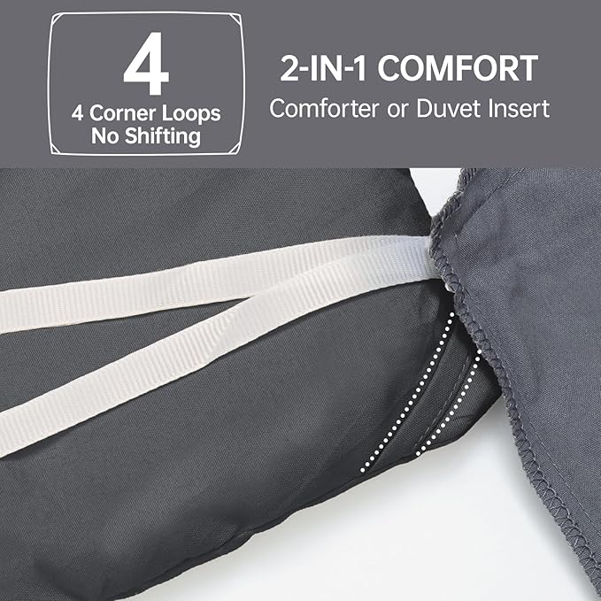 MUXHOMO Queen Comforter Set, All Season Ultra Soft Down Alternative Bedding - 3 Piece Lightweight Bed Set Includes 1 Comforter (90"x90") and 2 Pillow Shams (20"x26"), Dark Grey