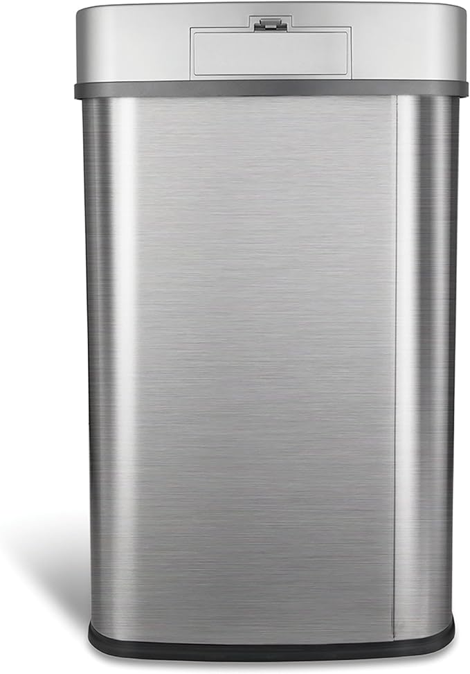 Ninestars DZT-50-28BR Automatic Touchless Motion Sensor Rectangular Trash Can, Black Top, 13 Gal. 49 L., Brush - Image 6