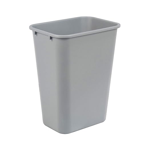 Amazon Basics Lightweight Rectangular Commercial Office Wastebasket, 10 Gallons, Grey by AmazonBasics
