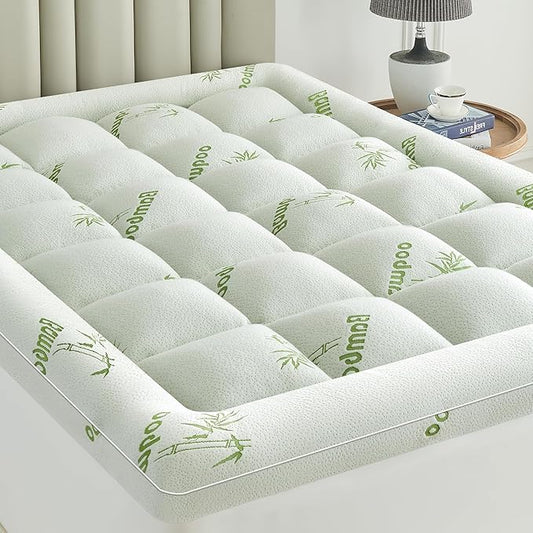 Ultra Soft Mattress Topper King Size Viscose Derived from Bamboo, Thick Pillow Top Mattress Pad Cover for Back Pain, Cooling Mattress Protector with 8-21 Inch Deep Pocket