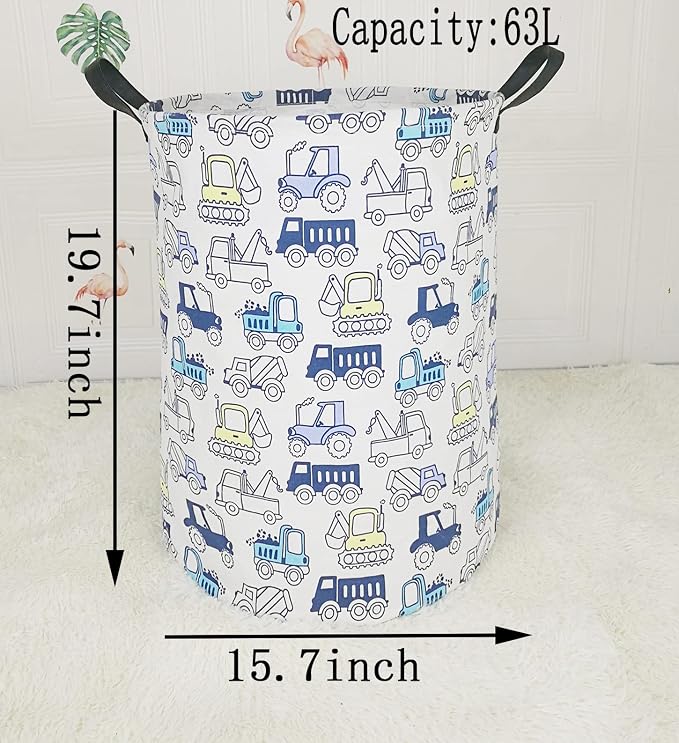 Collapsible Kids Laundry Basket Clothes Hamper, Foldable Storage Organizer Bin, Toy Clothes Storage with Handles for Boys Girls Bedroom, Room Decor Cars - Image 7
