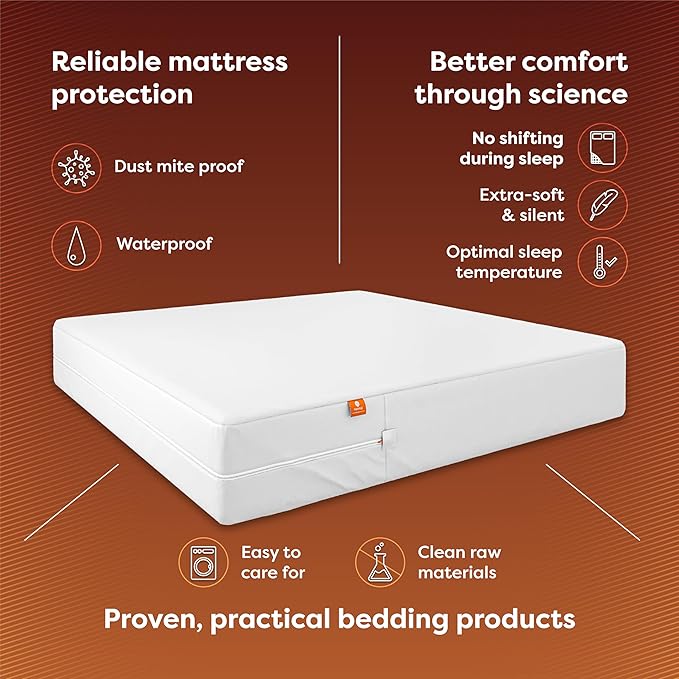 HOSPITOLOGY PRODUCTS Twin Mattress Protector Hypoallergenic Natural Cotton - Waterproof - Fitted Cover - Machine Washable - 38" W x 75" L