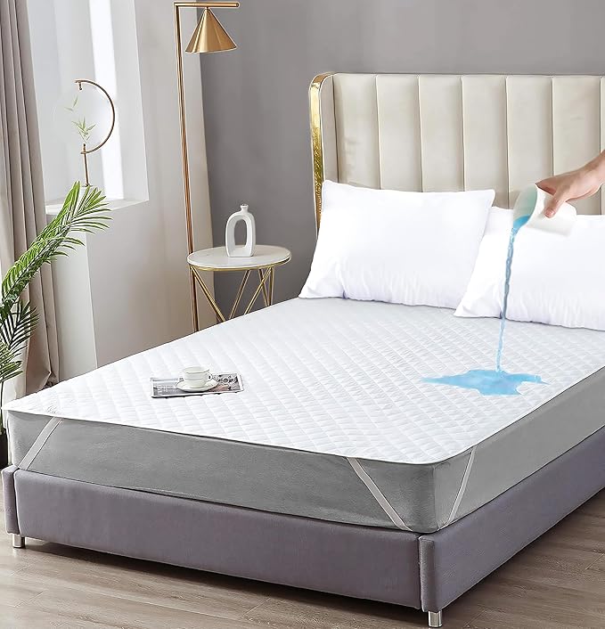 Queen Mattress Protector – Waterproof Mattress Pad for Incontinence – Soft, Breathable, Washable Cover with Strong Elastic Corner Straps – Fits Up to 16" Deep