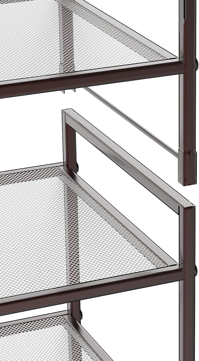 Simple Houseware 3-Tier Stackable Mesh Shoe Rack, Bronze - Image 6