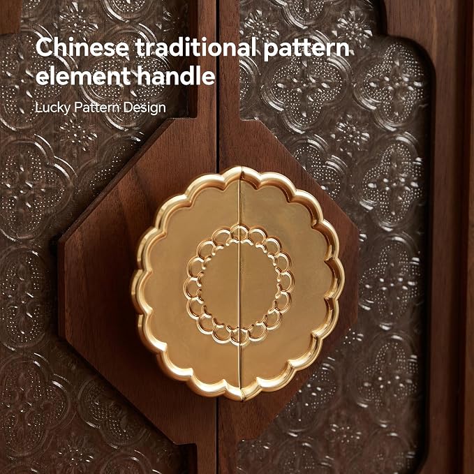 Black Walnut Wood Wooden Jewelry Box for Women, Large Velvet Lined Jewelry Organizer with 5 Drawers & Brass Feet, Earring Jewelry Box Organizer, Traditional Chinese Pattern Handles - Image 6