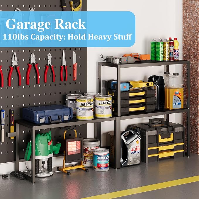 Expandable Metal Storage Shelves, 110LBS Heavy Duty Shelving Units and Storage For Pots Pans Small Appliances, Adjustable Metal Storage Shelf Rack For Kitchen Cabinets Closet Pantry Warehouse Garage - Image 7