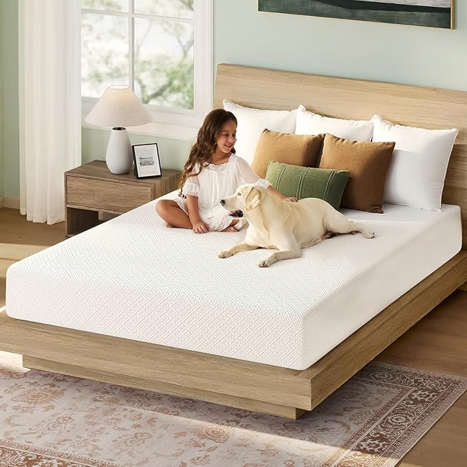 Rolanstar Queen Size Mattress, 10 Inch Gel Memory Foam Mattress in a Box, Fiberglass Free, Breathable for Cooler Sleep Supportive & Pressure Relief, CertiPUR-US Certified, White