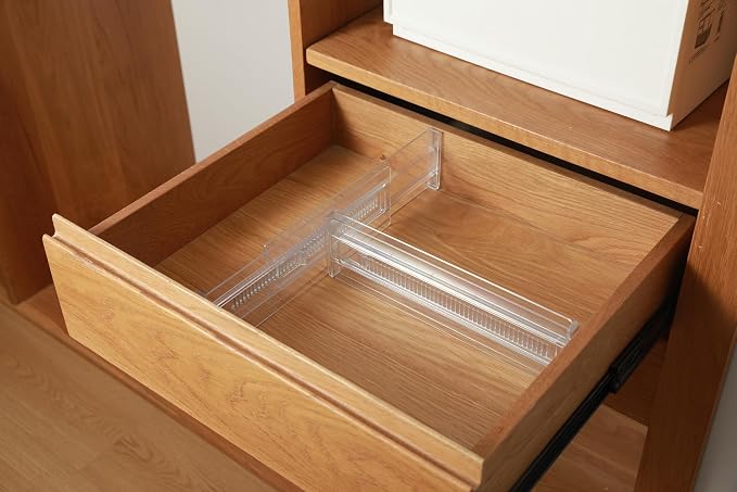 6 Pack Adjustable Drawer Dividers(11.34-19.88") 3.15" Expandable Clear Drawer Dividers for Kitchen, Bedroom & Office Dresser Drawer Organizers for Clothes, Utensils and Baby Nursery Storage - Image 7