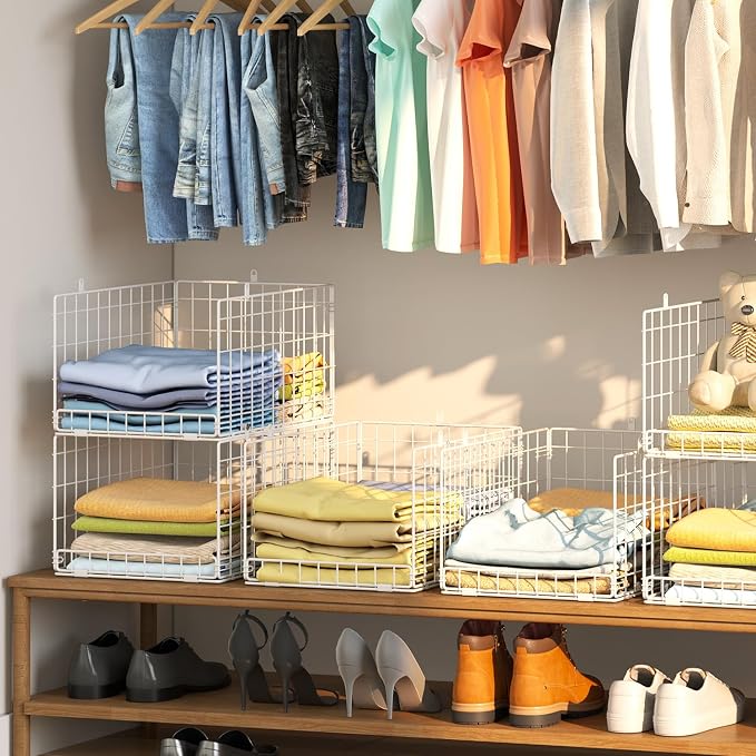 Cidaziya Closet Organizers and Storage Shelves for Clothes, Collapsible Stackable Storage Bins Organizer Baskets Containers Drawers for Truck Camper Closet RV Closets Pantries Cupboard Wardrobe - Image 5