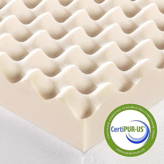 Best Price Mattress 3 Inch Egg Crate Memory Foam Mattress Topper with Copper Infusion, CertiPUR-US Certified, Dorm Essentials, Twin