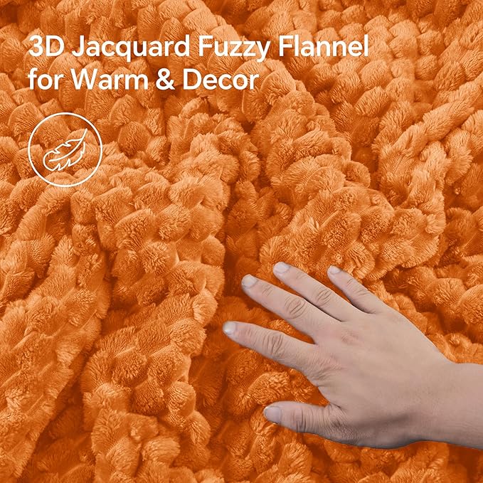 BEDELITE Fluffy Twin Comforter Set - Burnt Orange Fleece Soft Comforter for Twin Size Bed, Luxury Warm Bedding Set for Winter, Fuzzy Bed Set 2 Pieces (1 Comforter, 1 Pillowcase)