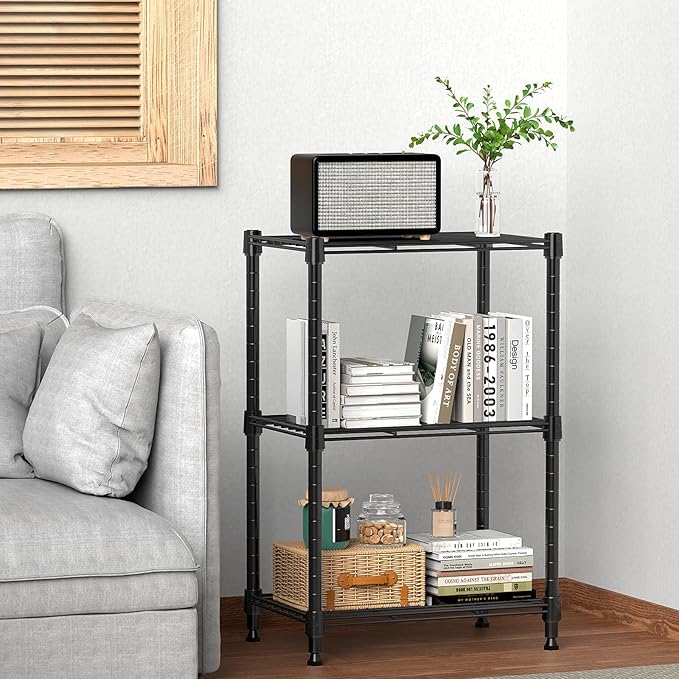 M MZG 450 lbs Steel Storage Shelving 3-Tier Utility Shelving Unit Steel Organizer Wire Rack for Home,Kitchen,Office (11.8" D x 17.7" W x 26.3" H) - Image 2