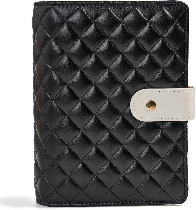 Travel Jewelry Ponch Storage Book Binder - Jewelry Binder Organizer Boxes PU Leather Case with Zipper Velvet Pouches for Rings & Necklaces - Black - Image 3