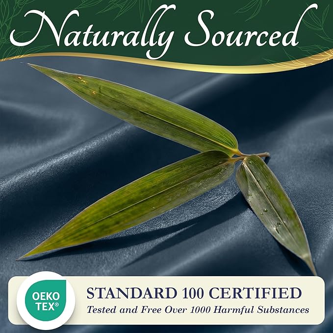 DECOLURE 100% Viscose Derived from Bamboo Sheets Full Size - Luxury 6 Pc Naturally Cooling Sheets, Ultra Soft Bed Set - Deep 17" Pockets, Durable Double Stitching, Oeko Tex Standard (Navy Blue)