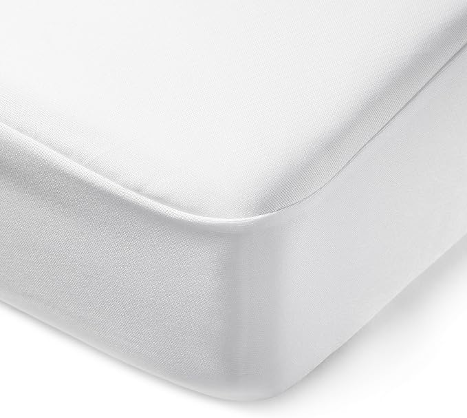 Amazon Basics Waterproof Mattress Protector, White, Full