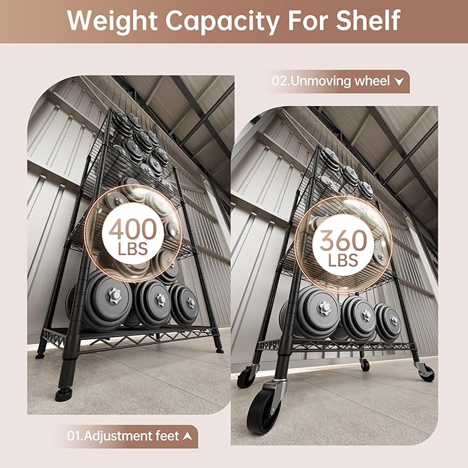 SINGAYE 4 Shelf Storage Wire Shelves Closet Bathroom Organizers Metal Pantry Kitchen Garage Shelving Unit Laundry Room Organization Home Narrow Rack Net Basket with Wheels Black - Image 7