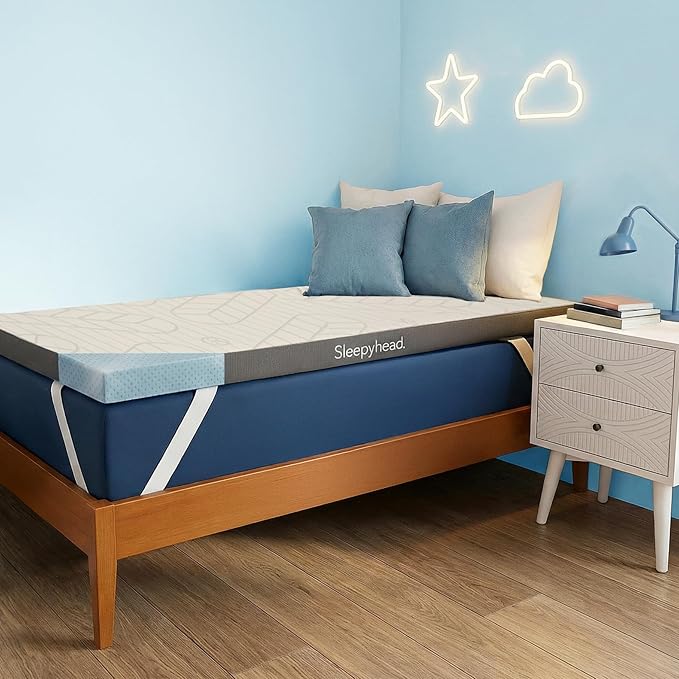 Sleepyhead Full 3 Inch Mattress Topper for College Dorm Beds, Cooling Gel Memory Foam, Pressure-Relieving Comfort, Removable Washable Cover, CertiPUR-US® Certified (Full 3")