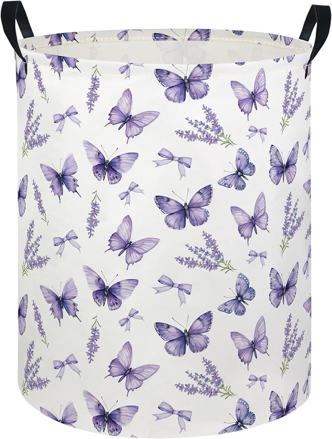 Baby Laundry Hamper kids laundry Basket Waterproof Laundry Bag for Bedroom Toy Clothes Organizer Room Décor(Butterfly) by Unknown