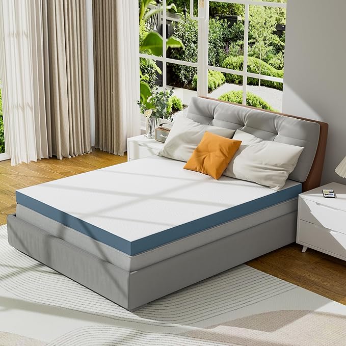 4 Inch Firm Mattress Topper King Size, Memory Foam Mattress Topper Extra Support, High-Density Memory Foam Bed Topper for Pain Relief, with Removable Soft Cover, CertiPUR-US Certified