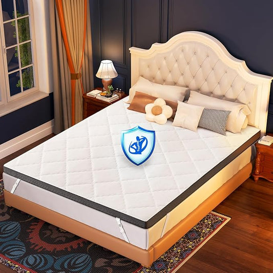 Glendan Firm Mattress Topper Full: 3 Inch High Density Foam for Back Pain - Extra Breathable Support Bed Topper - Bamboo Washable Cover with Anti-Slip Straps - CertiPUR-US Oeko-Tex Certified 75x54