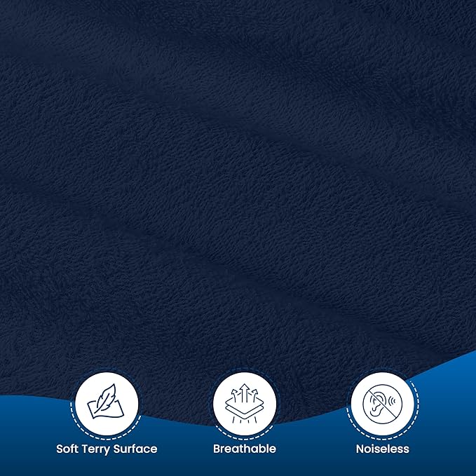 Twin Size Mattress Protector Waterproof, Premium 200 GSM Terry Mattress Cover, Soft & Breathable Bed Cover, Fitted Sheet Style Stretchable Deep Pockets 15" by Utopia Bedding (Navy Blue)