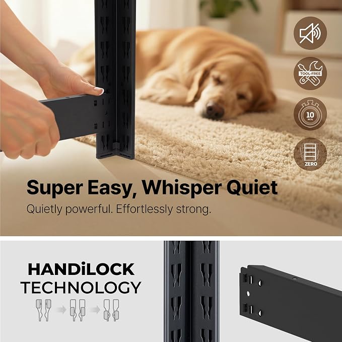 HOMEDANT House 36.2" W 5 Tier Heavy Duty Garage Shelving Adjustable Metal Rack Storage Shelves Standing Shelf Unit Organizers Pantry Closet Office Black 1Pack - Image 7