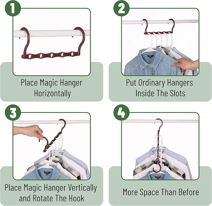 Mr. Pen Space Saving Hangers - 8 Pack Mahogany Color Space Saver Shirt Hangers - Image 5